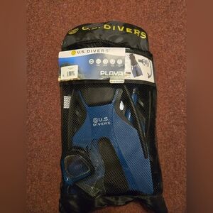New! U.S. Divers Playa Snorkle Set In Bag Mens 4.5-8.5 Womens Size 5.5-9.5 S/M